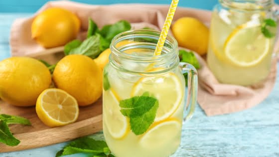 Drinking Lemon Water